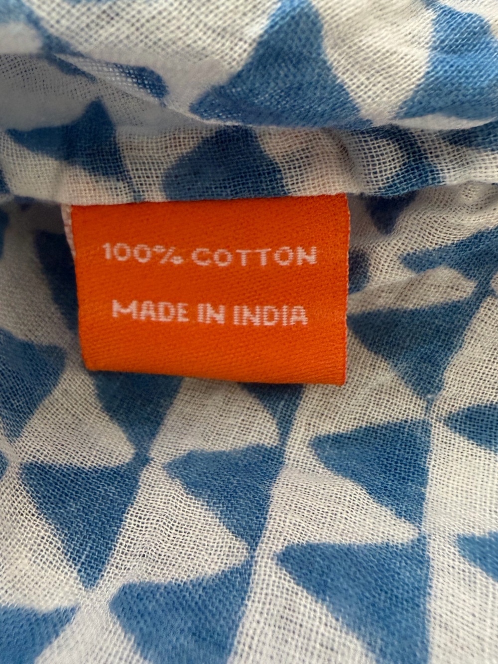 Oliphant Blue & White Geometric 100% Cotton Pintuck Women’s Tunic Top sz Small - Picture 4 of 4
